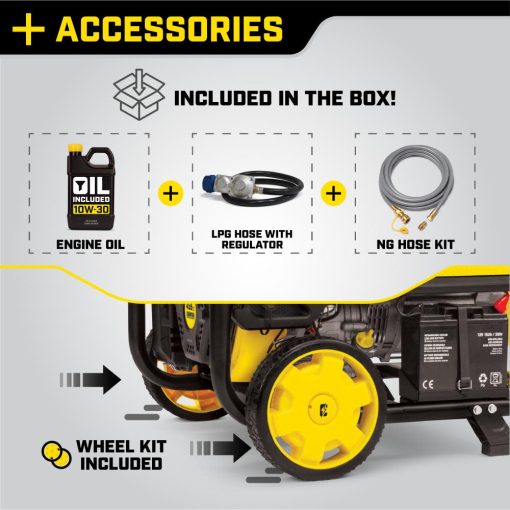 Champion Tri Fuel Portable Natural Gas Generator with CO Shield Electric Start 8000Watt - Image 8