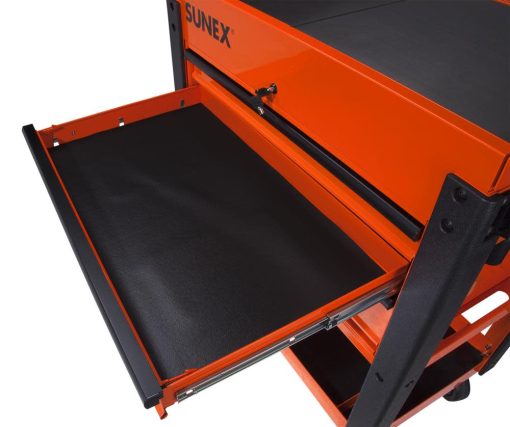 3 Drawer Slide Top Utility Cart with Power - Orange - Image 2