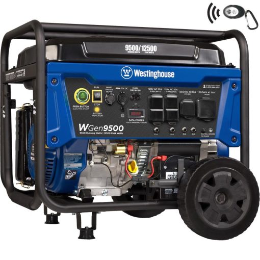 Westinghouse 9500-Running-Watt Heavy Duty Portable Gas Powered Generator with Electric and Remote Start