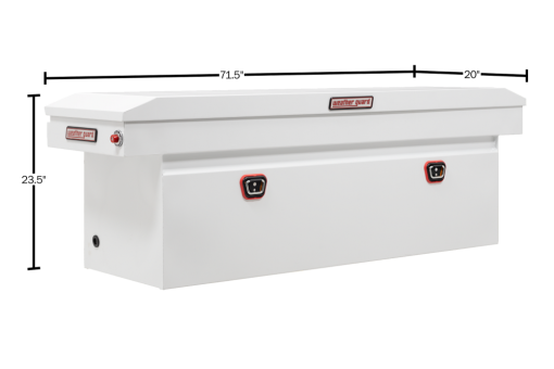 Weather Guard Saddle Truck Tool Box Steel Full Deep White - Image 5