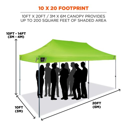 Ergodyne Shax 6015 Single Lime Heavy Duty Pop Up Tent 10' x 20' - Image 2
