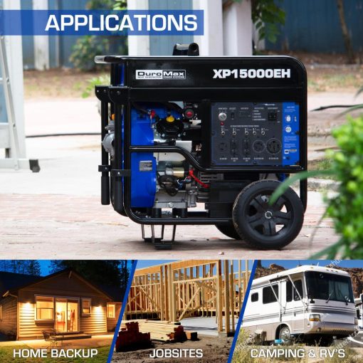 15000 Watt V-Twin Electric Start Dual Fuel Hybrid Portable Generator - Image 5