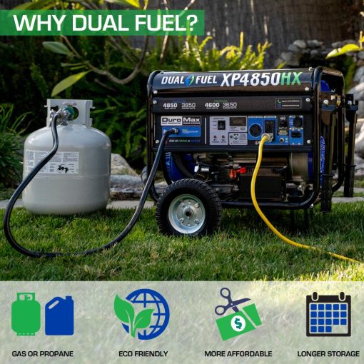 DuroMax Generator Dual Fuel Gas Propane Portable with CO Alert 4850 Watt - Image 5