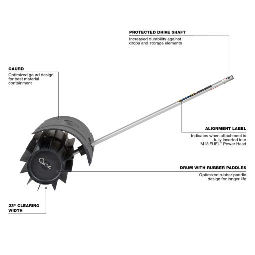 Milwaukee M18 FUEL QUIK LOK Bristle Brush Attachment &  Rubber Broom Attachment Bundle - Image 5