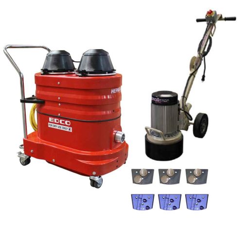 TL-9 Magna-Trap Turbo Lite Grinder VAC-200 Vac Bundle with 3pk 30Grit Double Dots and 3pk PCD's