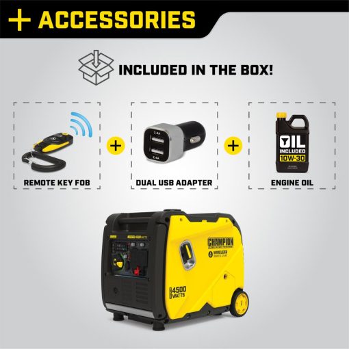 Champion 4500-Watt Wireless Remote Start Inverter Generator with Quiet Technology and CO Shield - Image 7