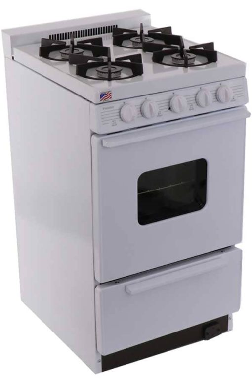 Premier ADA 20" White Cordless Gas Range