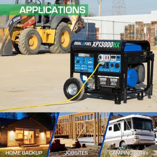 DuroMax Generator with CO Alert 13000Watt 500cc Dual Fuel Gas Propane Portable - Image 7