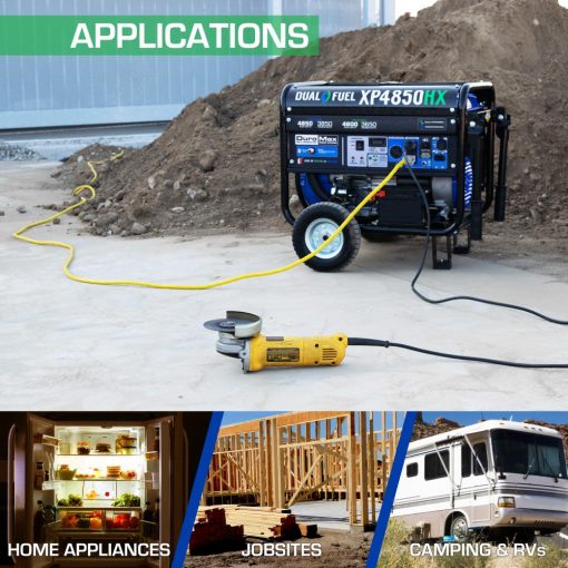 DuroMax Generator Dual Fuel Gas Propane Portable with CO Alert 4850 Watt - Image 7