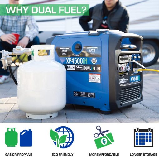 Duromax XP4500iH Portable Generator 4500 Watt 223cc Dual Fuel Digital Inverter Hybrid - Image 3