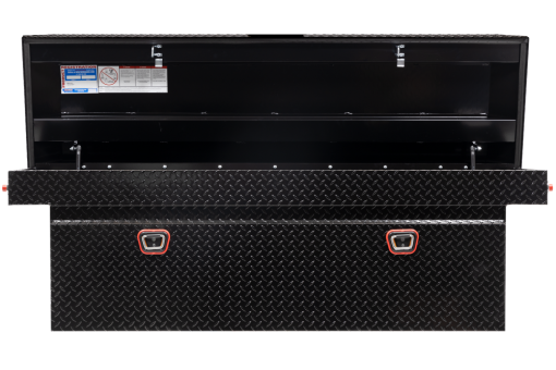 Weather Guard Saddle Truck Tool Box Aluminum Full Deep Gloss Black - Image 2