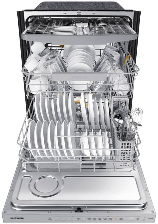 Samsung 24" White Glass BESPOKE Smart Dishwasher With StormWash+ 42dBA With Smart Dry - Image 3