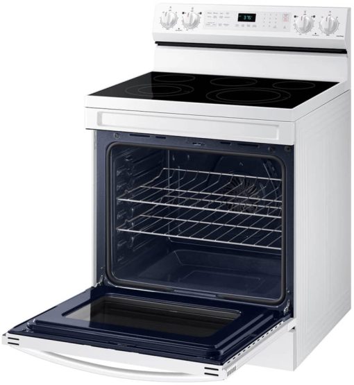 Samsung 6.3 Cu. Ft. White Smart Freestanding Electric Range With No-Preheat Air Fry & Convection - Image 4
