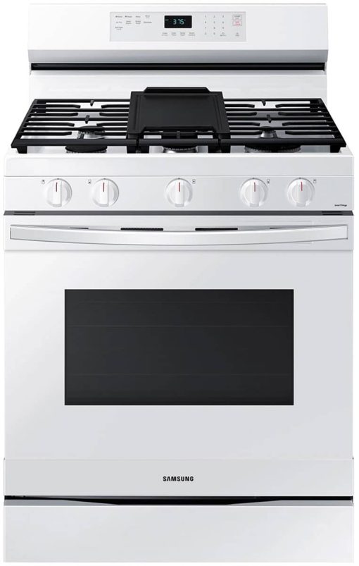 Samsung 6 Cu. Ft. White Smart Freestanding Gas Range With No Pre-Heat Air Fry & Convection