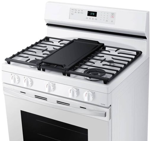 Samsung 6 Cu. Ft. White Smart Freestanding Gas Range With No Pre-Heat Air Fry & Convection - Image 4