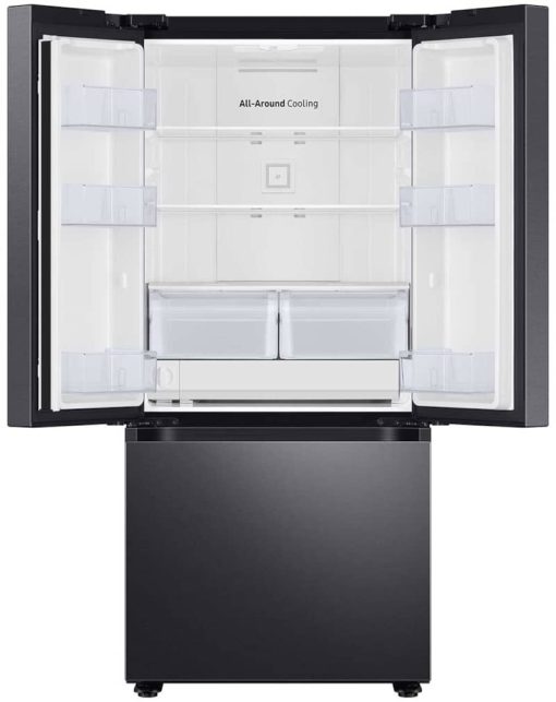 Samsung ADA 22 Cu. Ft. Fingerprint Resistant Black Stainless Steel Smart 3-Door French Door Refrigerator - Image 2
