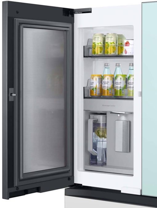 Samsung ADA 23 Cu. Ft. Morning Blue Glass Top Panel With White Glass Middle And Bottom Panels BESPOKE Counter Depth 4-Door French Door Refrigerator With Beverage Center - Image 7