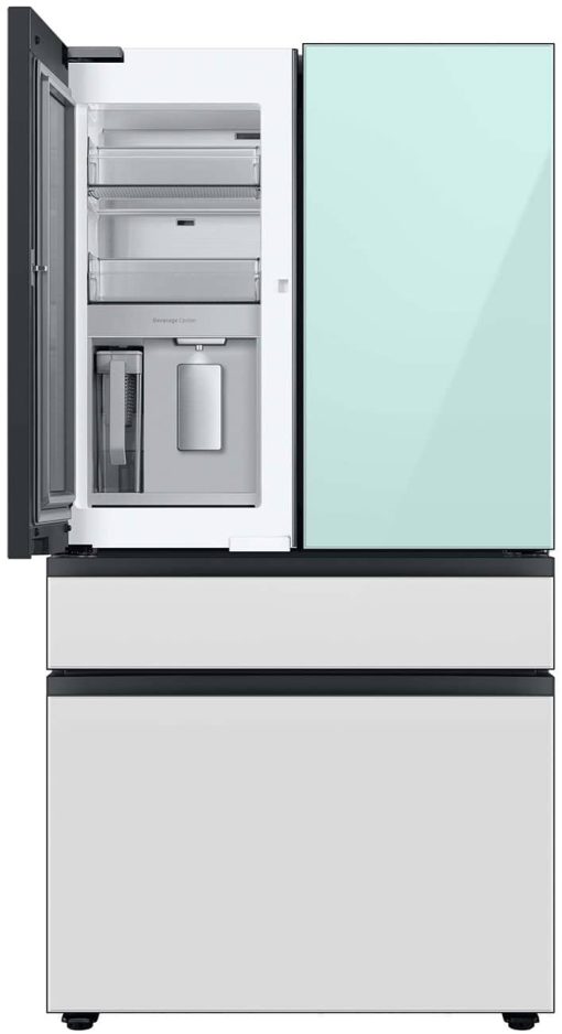 Samsung ADA 23 Cu. Ft. Morning Blue Glass Top Panel With White Glass Middle And Bottom Panels BESPOKE Counter Depth 4-Door French Door Refrigerator With Beverage Center - Image 6