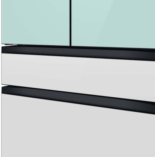 Samsung ADA 23 Cu. Ft. Morning Blue Glass Top Panel With White Glass Middle And Bottom Panels BESPOKE Counter Depth 4-Door French Door Refrigerator With Beverage Center - Image 10