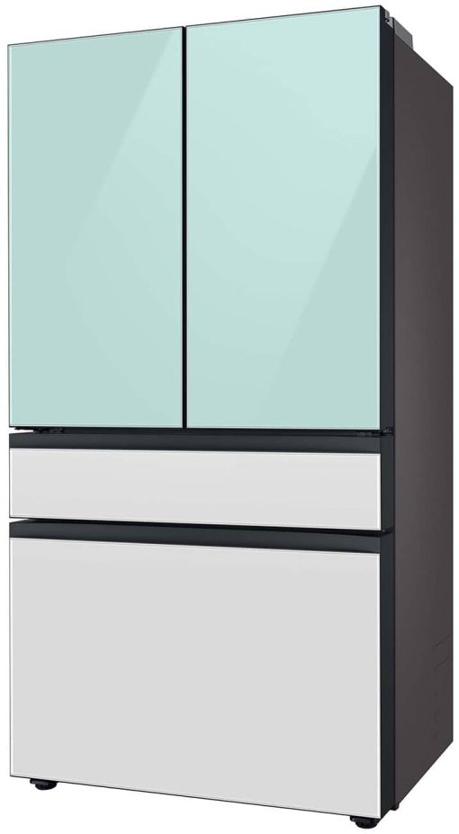 Samsung ADA 23 Cu. Ft. Morning Blue Glass Top Panel With White Glass Middle And Bottom Panels BESPOKE Counter Depth 4-Door French Door Refrigerator With Beverage Center - Image 4