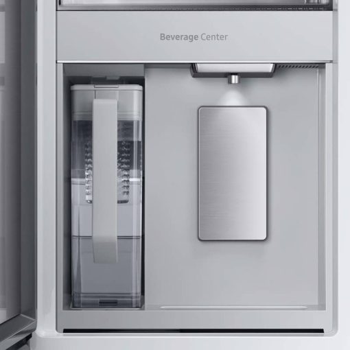 Samsung 23 Cu. Ft. BESPOKE Counter Depth 4Door French Door Refrigerator - Charcoal Glass Top Left And Family Hub Panels With Matte Black Steel Middle And Bottom Panels - - Image 8