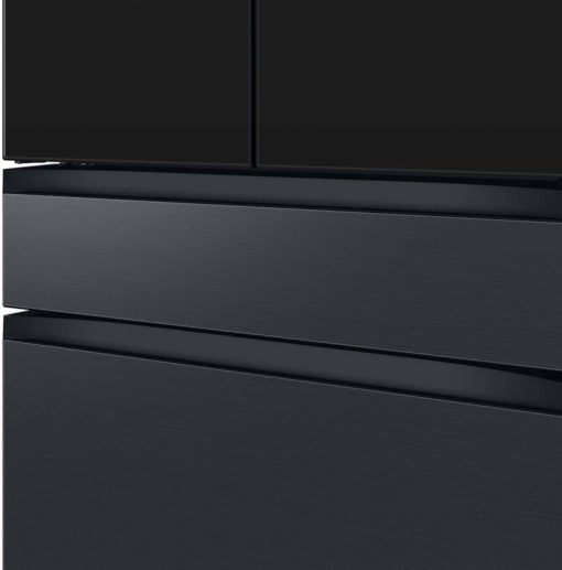 Samsung 23 Cu. Ft. BESPOKE Counter Depth 4Door French Door Refrigerator - Charcoal Glass Top Left And Family Hub Panels With Matte Black Steel Middle And Bottom Panels - - Image 10