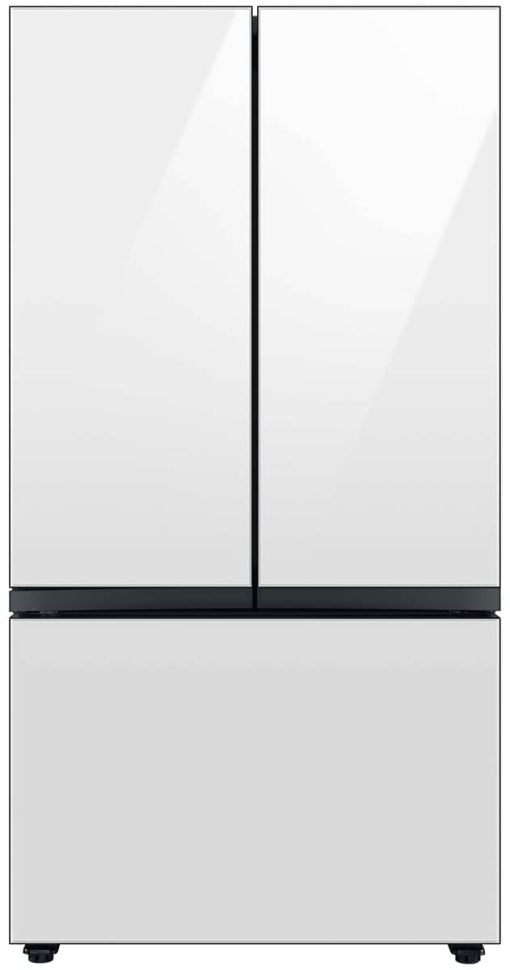 Samsung ADA 24 Cu. Ft. White Glass BESPOKE Counter-Depth 3-Door French Door Refrigerator With Beverage Center