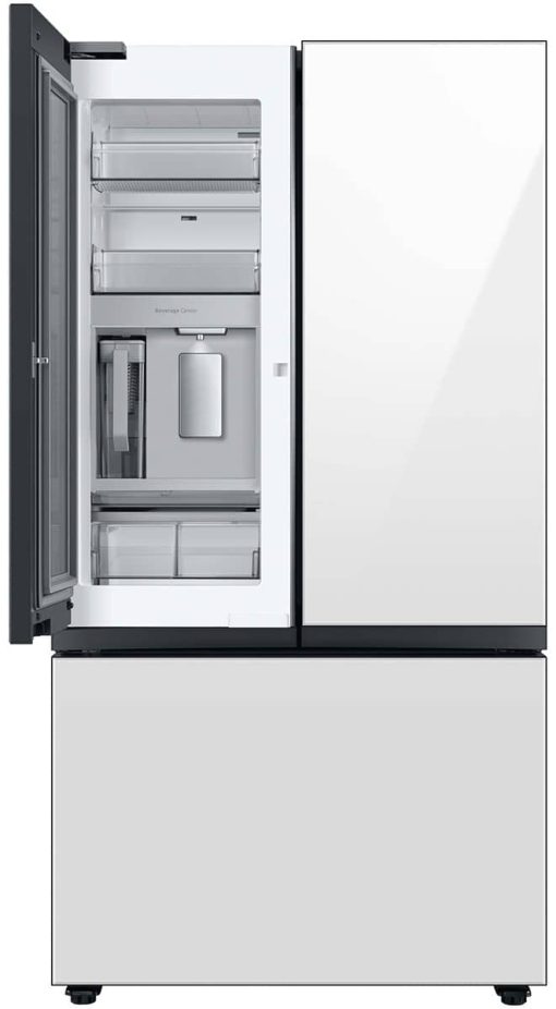 Samsung ADA 24 Cu. Ft. White Glass BESPOKE Counter-Depth 3-Door French Door Refrigerator With Beverage Center - Image 6