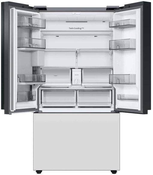 Samsung ADA 24 Cu. Ft. White Glass BESPOKE Counter-Depth 3-Door French Door Refrigerator With Beverage Center - Image 2