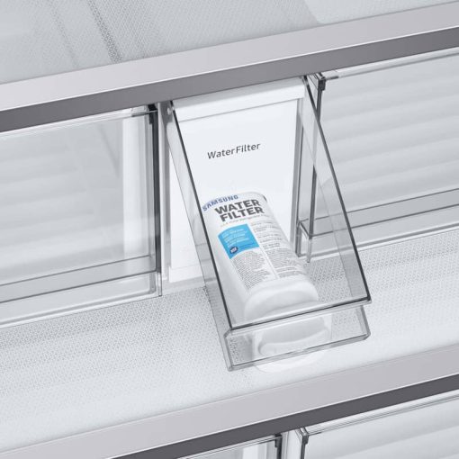 Samsung ADA 24 Cu. Ft. White Glass BESPOKE Counter-Depth 3-Door French Door Refrigerator With Beverage Center - Image 12