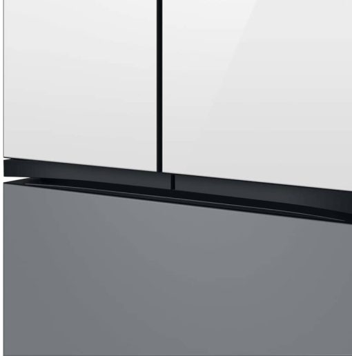 Samsung 24 Cu. Ft. White Glass Top And Family Hub Panels With Matte Gray Glass Bottom Panel BESPOKE Counter-Depth 3-Door French Door Refrigerator - Image 10
