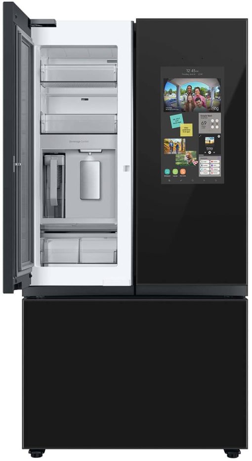 Samsung 24 Cu. Ft. Custom Panel-Ready With Charcoal Glass Family Hub Panel BESPOKE Counter-Depth 3-Door French Door Refrigerator - Image 6