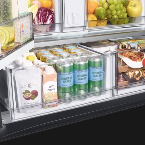 Samsung 24 Cu. Ft. Custom Panel-Ready With Charcoal Glass Family Hub Panel BESPOKE Counter-Depth 3-Door French Door Refrigerator - Image 13