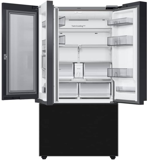 Samsung 24 Cu. Ft. Custom Panel-Ready With Charcoal Glass Family Hub Panel BESPOKE Counter-Depth 3-Door French Door Refrigerator - Image 3