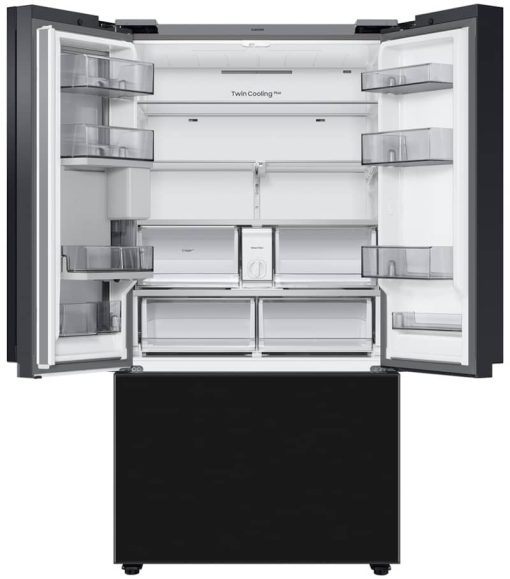 Samsung 24 Cu. Ft. Custom Panel-Ready With Charcoal Glass Family Hub Panel BESPOKE Counter-Depth 3-Door French Door Refrigerator - Image 2