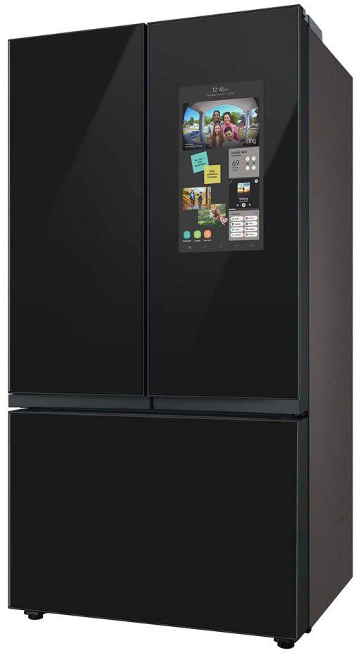 Samsung 24 Cu. Ft. Custom Panel-Ready With Charcoal Glass Family Hub Panel BESPOKE Counter-Depth 3-Door French Door Refrigerator - Image 4