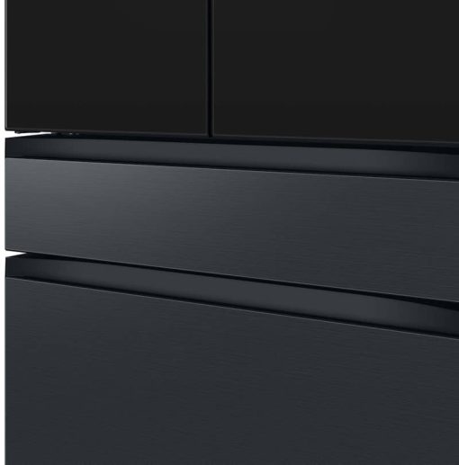 Samsung 29 Cu. Ft. Charcoal Glass Top And Family Hub Panels With Matte Black Steel Middle And Bottom Panels BESPOKE 4Door French Door Refrigerator - - Image 10