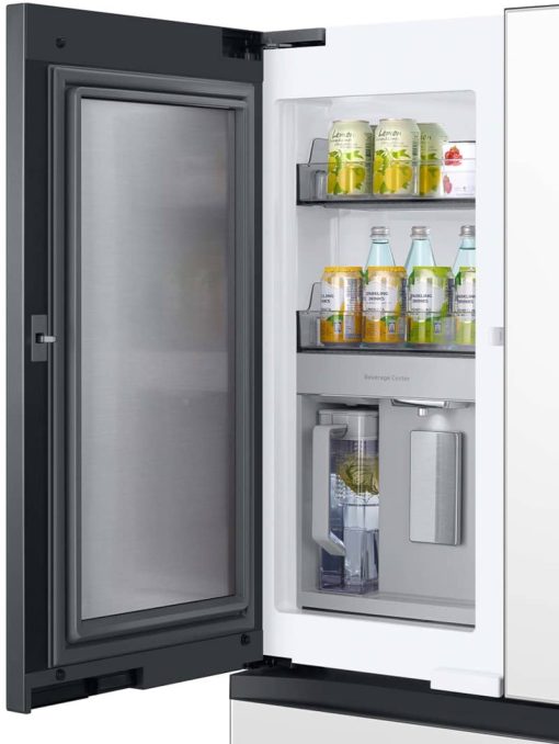 Samsung 29 Cu. Ft. Custom PanelReady With White Glass Family Hub Panel BESPOKE 4-Door French Door Refrigerator - - Image 7