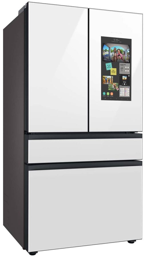 Samsung 29 Cu. Ft. Custom PanelReady With White Glass Family Hub Panel BESPOKE 4-Door French Door Refrigerator - - Image 5