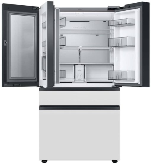 Samsung 29 Cu. Ft. Custom PanelReady With White Glass Family Hub Panel BESPOKE 4-Door French Door Refrigerator - - Image 3