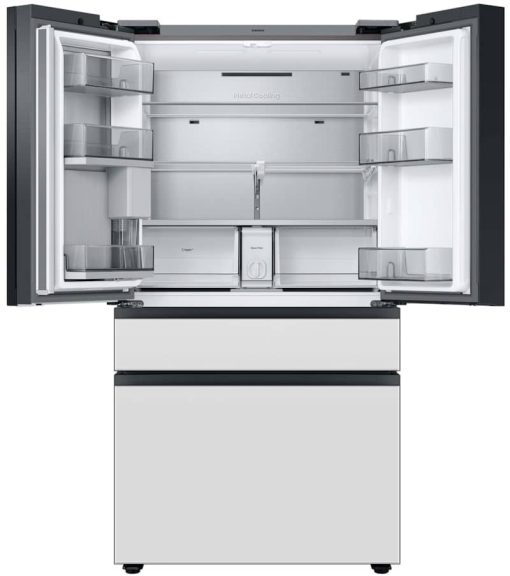 Samsung 29 Cu. Ft. Custom PanelReady With White Glass Family Hub Panel BESPOKE 4-Door French Door Refrigerator - - Image 2