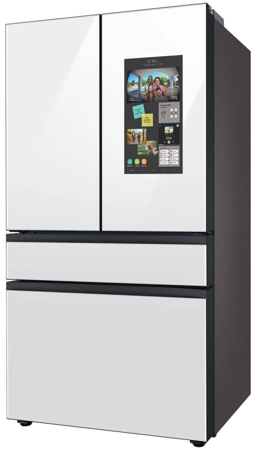 Samsung 29 Cu. Ft. Custom PanelReady With White Glass Family Hub Panel BESPOKE 4-Door French Door Refrigerator - - Image 4