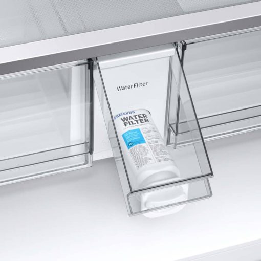 Samsung 29 Cu. Ft. Custom PanelReady With White Glass Family Hub Panel BESPOKE 4-Door French Door Refrigerator - - Image 12