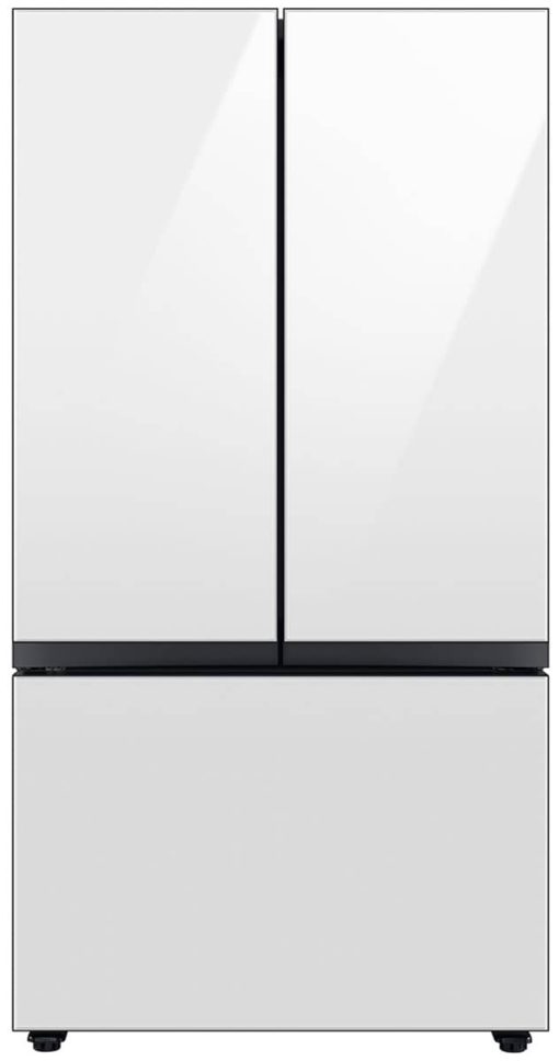 Samsung ADA 30 Cu. Ft. White Glass BESPOKE 3-Door French Door Refrigerator With AutoFill Water Pitcher