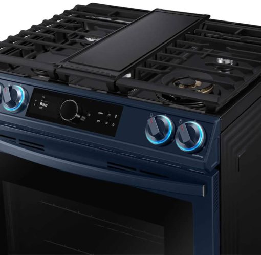 Samsung ADA 6 Cu. Ft. Fingerprint Resistant Navy Steel BESPOKE Front Control Slide-In Gas Range With Smart Dial & Air Fry - Image 7