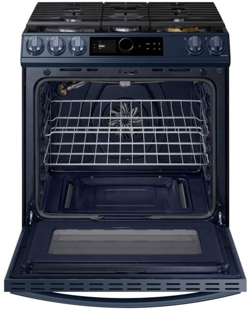 Samsung ADA 6 Cu. Ft. Fingerprint Resistant Navy Steel BESPOKE Front Control Slide-In Gas Range With Smart Dial & Air Fry - Image 2