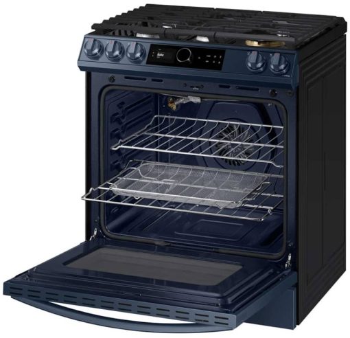 Samsung ADA 6 Cu. Ft. Fingerprint Resistant Navy Steel BESPOKE Front Control Slide-In Gas Range With Smart Dial & Air Fry - Image 4