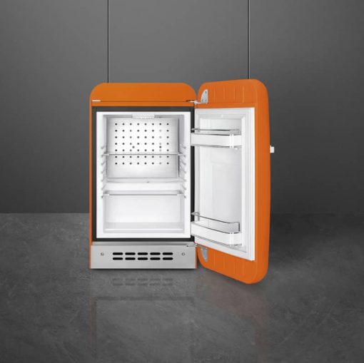 Smeg 50s Retro Style Orange Right-Hinge Mini Refrigerator - Image 2