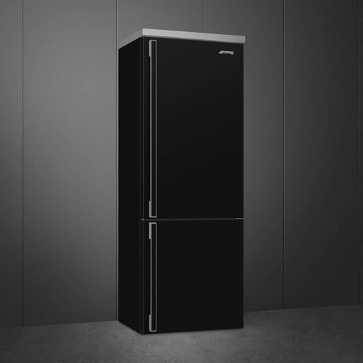 Smeg Portofino 28" Black Right-Hinge Bottom Mount Refrigerator with Manual Ice Maker - Image 3