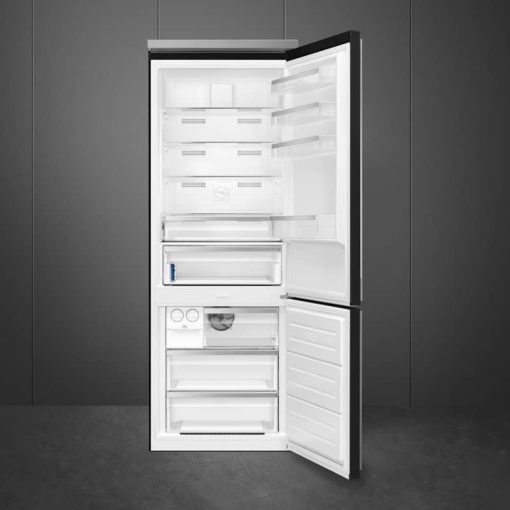 Smeg Portofino 28" Black Right-Hinge Bottom Mount Refrigerator with Manual Ice Maker - Image 2